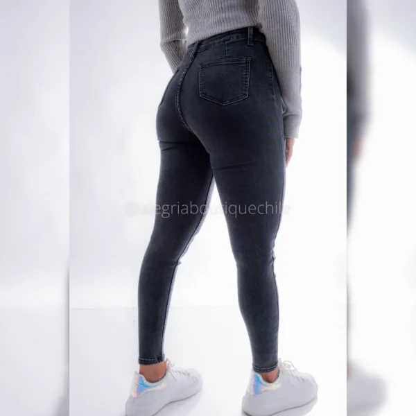 Skinny Jeans Negro prelavado jaspeado Gris Push up Pantalon Apitillado Mezclilla Elasticado