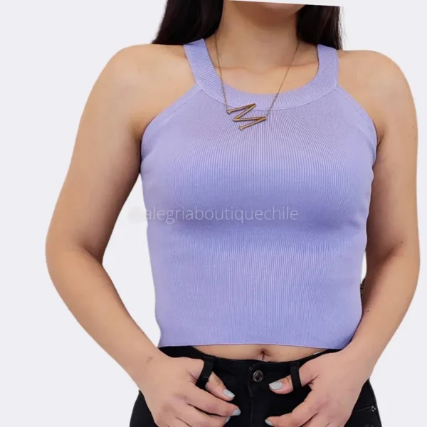 Polera Cuello Halter Punto. Tops de hilo full tendencia para el verano. Tejido de Hilo con Cuello H. Disponible en hermosos colores.