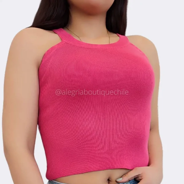 Polera Cuello Halter Punto. Tops de hilo full tendencia para el verano. Tejido de Hilo con Cuello H. Disponible en hermosos colores.