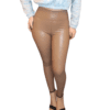 Calza Ecocuero Mujer Tiro Alto Efecto Piel. Pretina ancha. Disponible en tallas S, M, L y XL Beige Camello