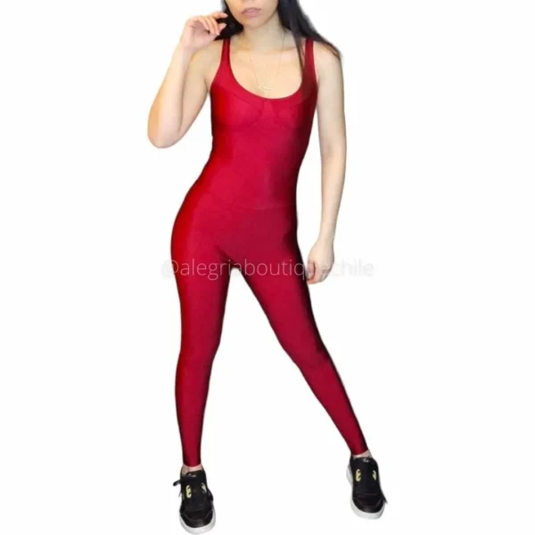 Mono Largo Elasticado Jumpsuit Unitard Lycra Dupont burdeo vino tinto