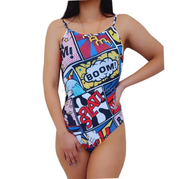 body estampado con tirantes Lycra Broches en la parte de abajo