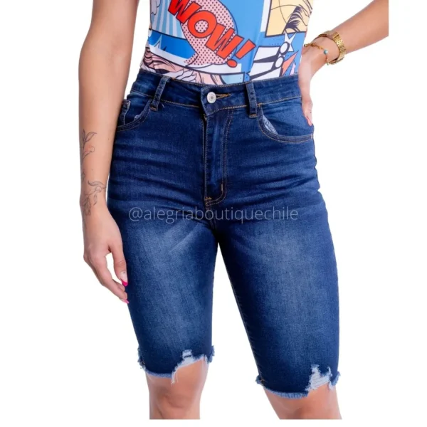 Bermuda de Jeans Mujer Tiro alto