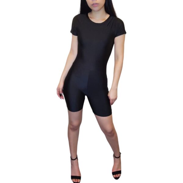 Enterizo Corto Elasticado Manga corta lycra dupont Enterizo negro